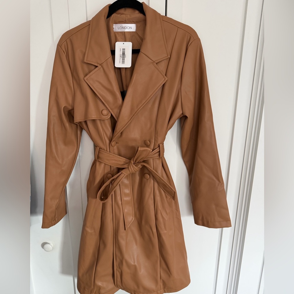 On Running Camel Trench Coat